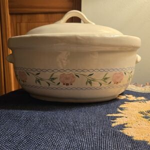 Floral Ceramic Casserole Dish with Lid